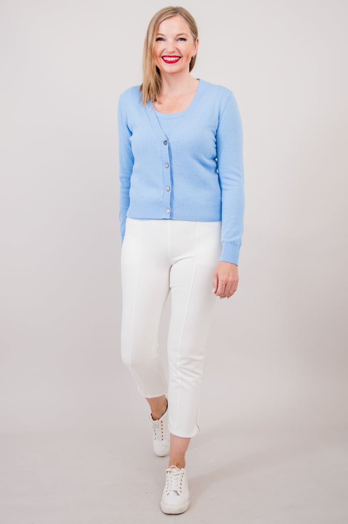 Blue cotton cardigan womens online