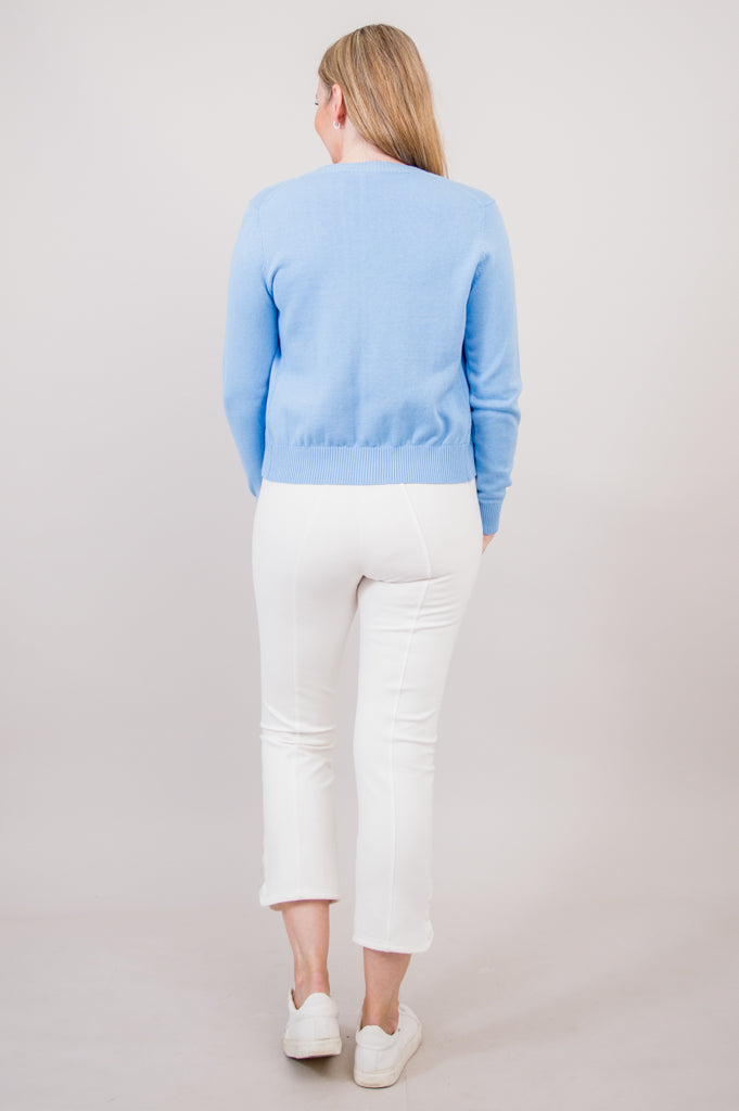 Blue cotton cardigan shop