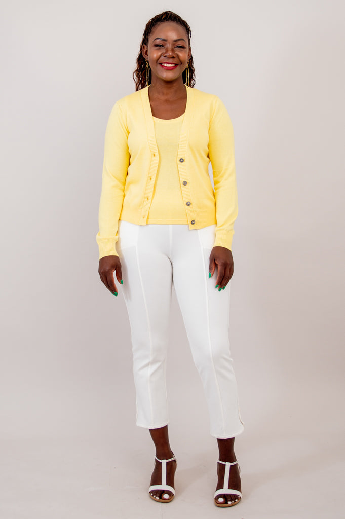 Tellie Cardigan Yellow Cotton