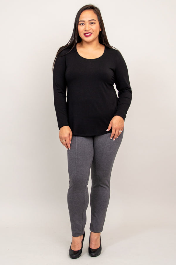 Tessa Long Sleeve, Black, Bamboo