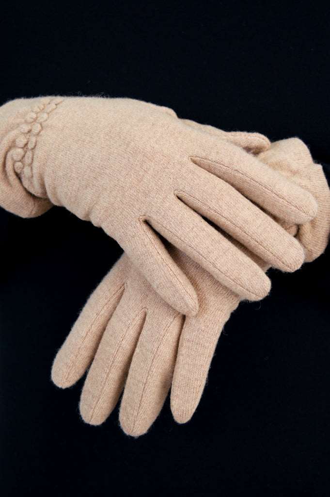 Wool Gloves, Beige