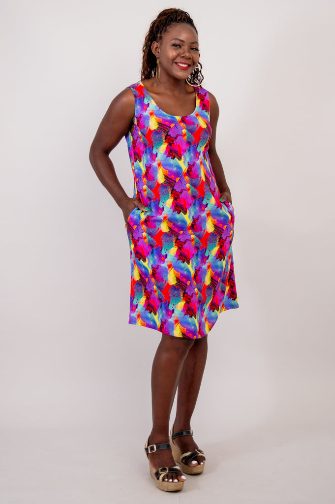 Velma Dress Starburst Linen Bamboo LTD CAD Retail Blue Sky Clothing Co