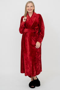 Velvet Robe, Burgundy, Bamboo