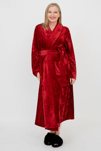 Velvet Robe, Burgundy, Bamboo