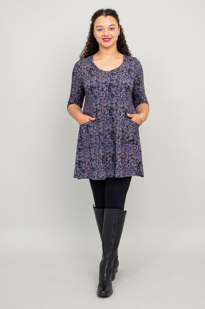 Veronica Tunic, Blue Space, Bamboo - Final Sale