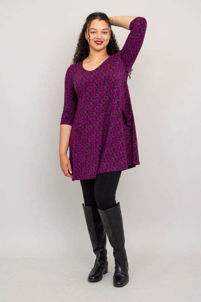 Veronica Tunic, Orchid Mums, Bamboo