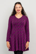 Wilma Long Sleeve Tunic, Orchid Mums, Bamboo