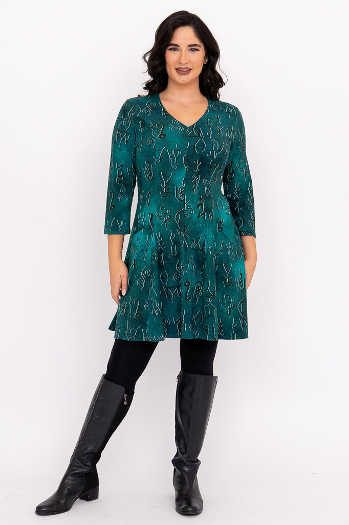 Wilma Tunic, Teal Rune, Bamboo