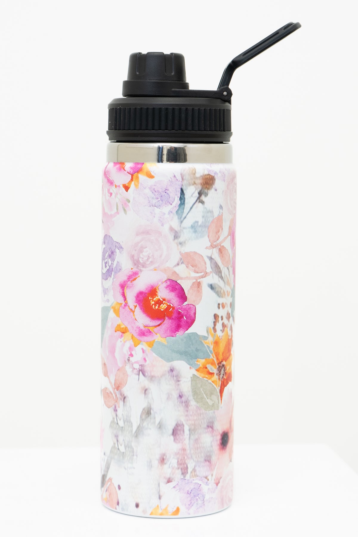 Water Bottle, Pink Bouquet