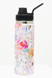 Water Bottle, Pink Bouquet