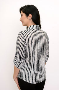 Wendy Blouse, BW Stripe