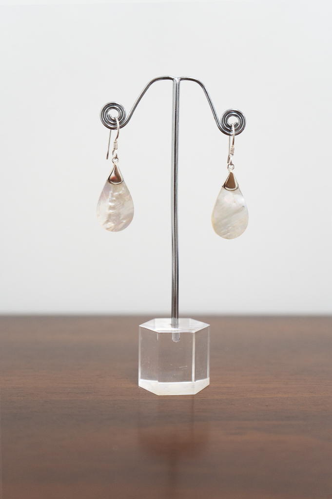 White Pendent Shell Earrings - Style A