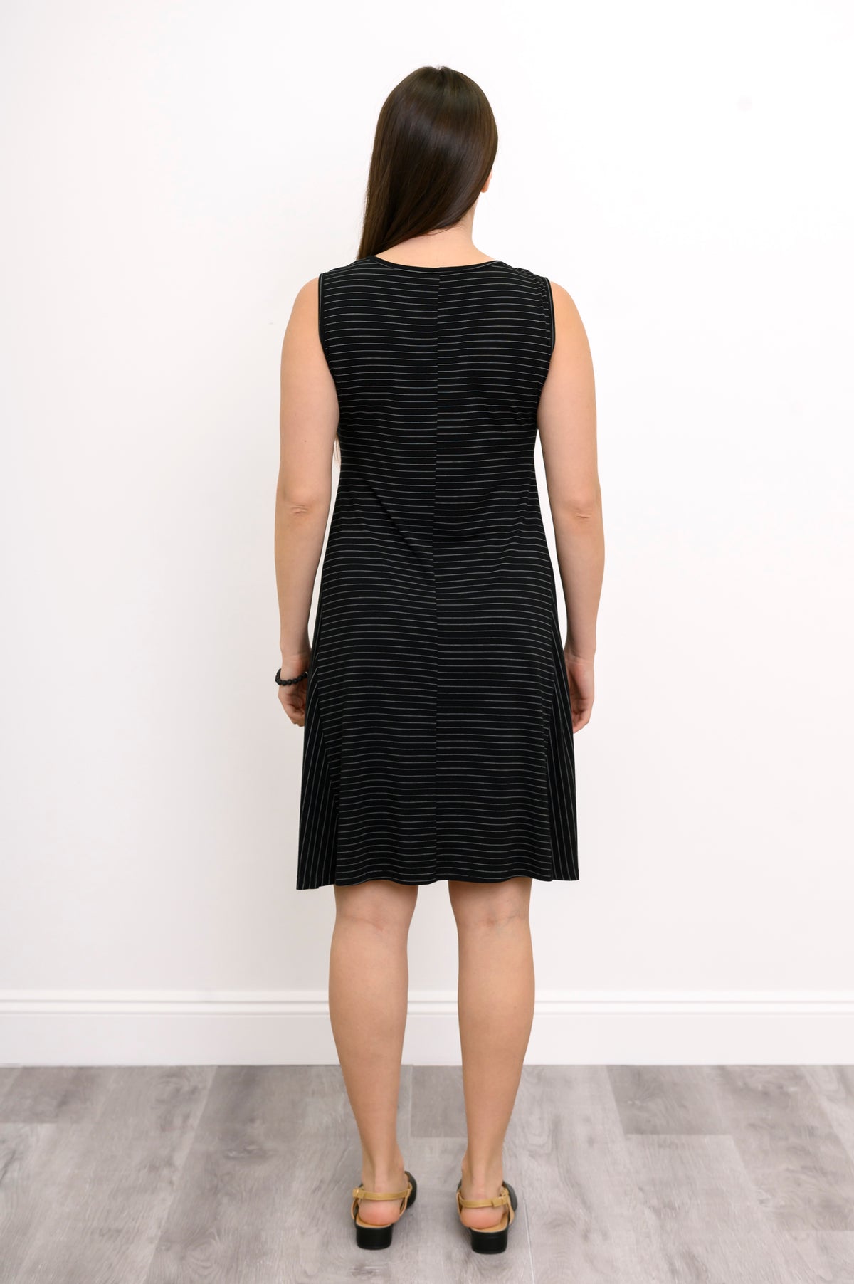 Robe Willow, Rayures Fines Noir et Blanc, Bambou