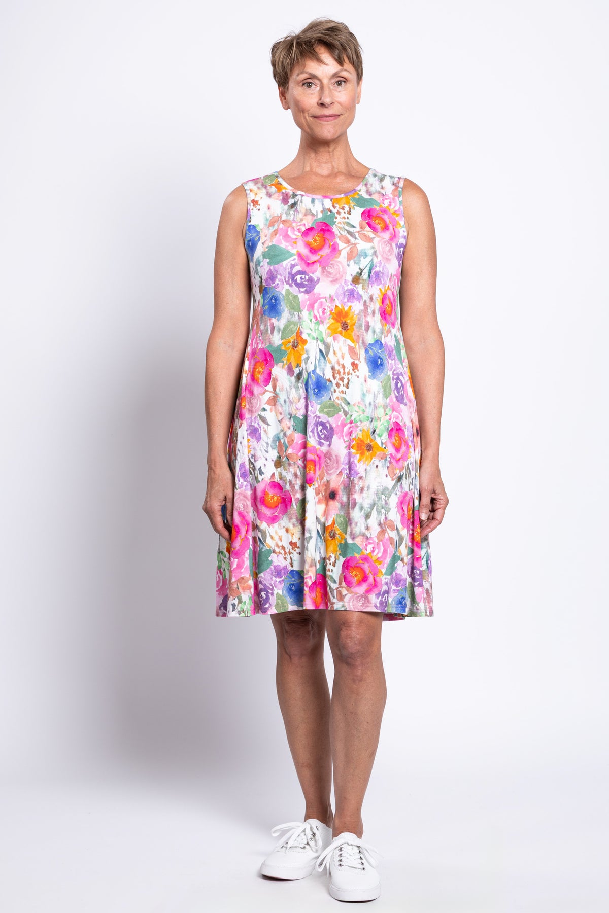 Willow Dress, Pink Bouquet, Bamboo