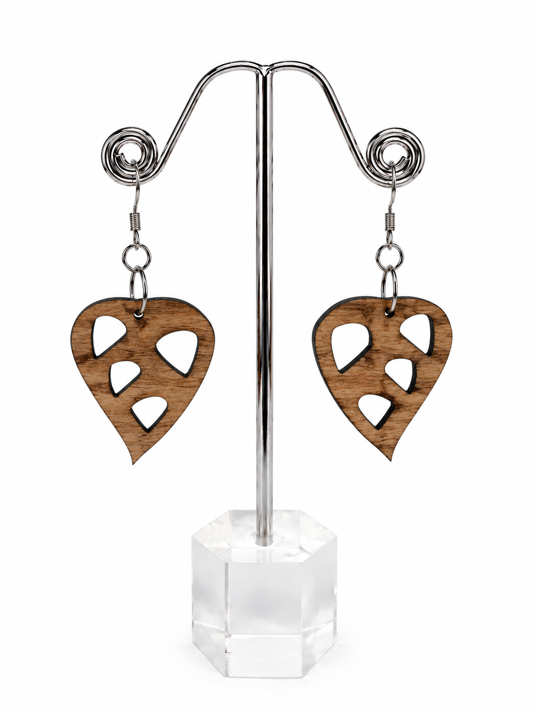 Boho Pebble Heart Dangle Earrings
