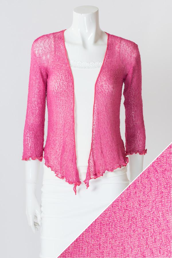 Women's short lightweight 3/4 sleeve sheer shrug.