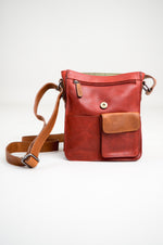 Adrian Klis 1728 Bag, Red/Tan, Buffalo Leather