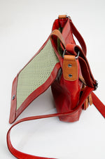 Adrian Klis 1021 Purse, Red/Tan, Leather