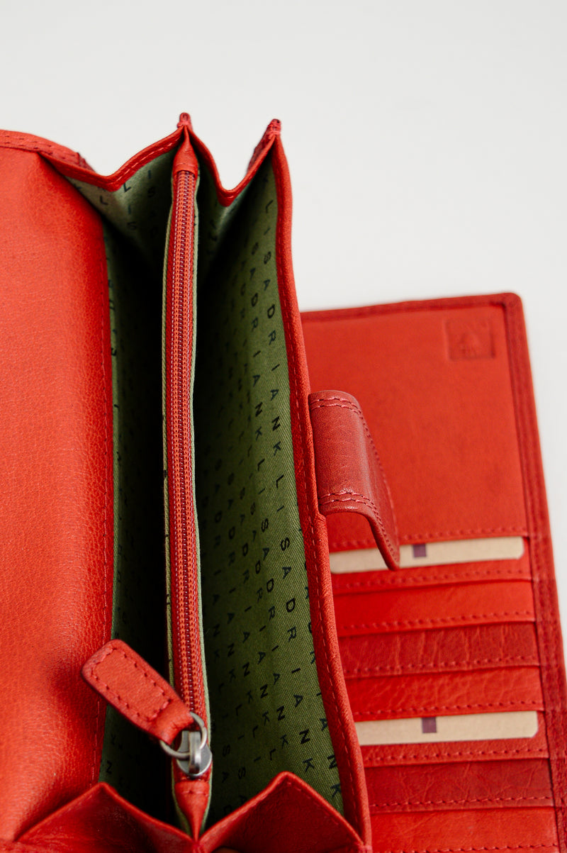 Adrian Klis 105 Ladies Wallet, Red, Leather