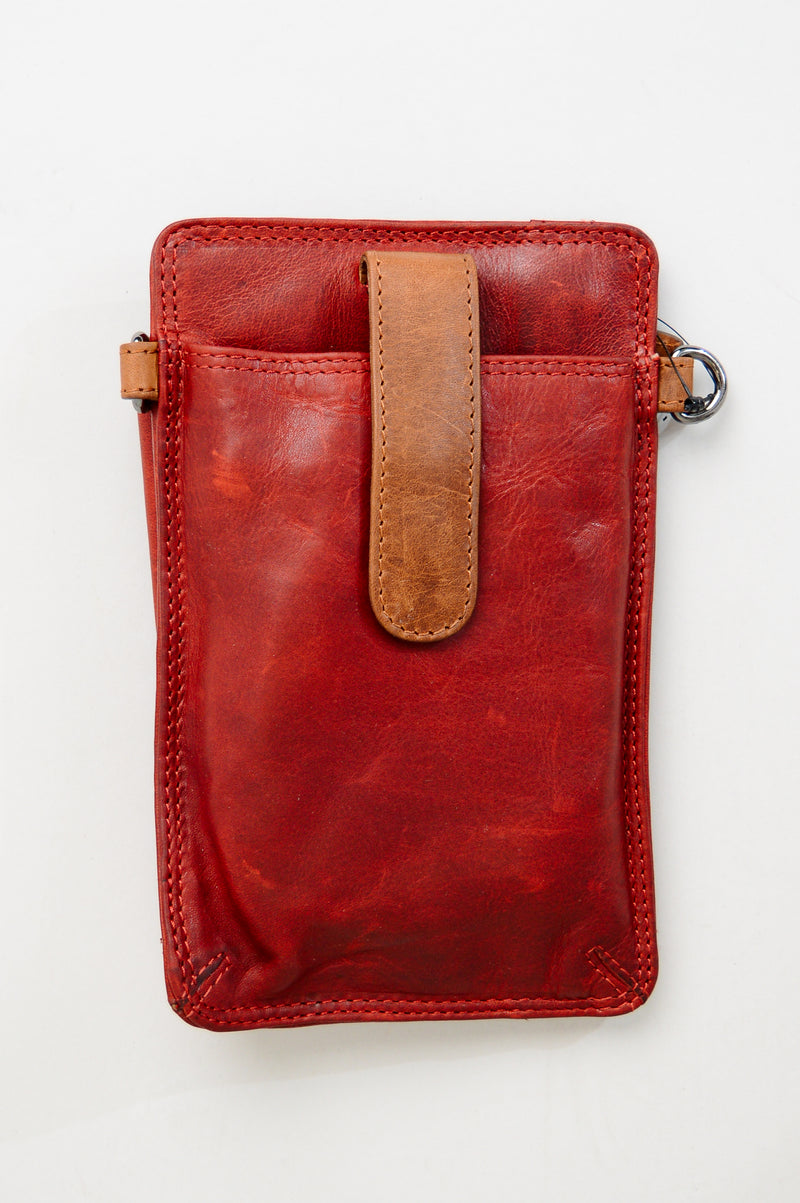 Adrian Klis 1696 Small Phone Purse, Red, Leather