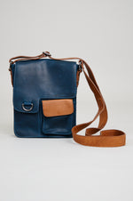 Adrian Klis 1728 Bag, Blue/Tan, Buffalo Leather
