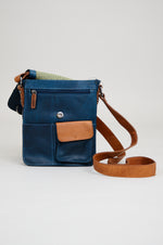 Adrian Klis 1728 Bag, Blue/Tan, Buffalo Leather