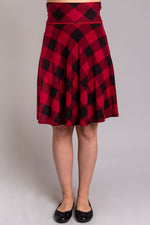 Alana Skirt, Red Plaid, Bamboo - Blue Sky Clothing Co