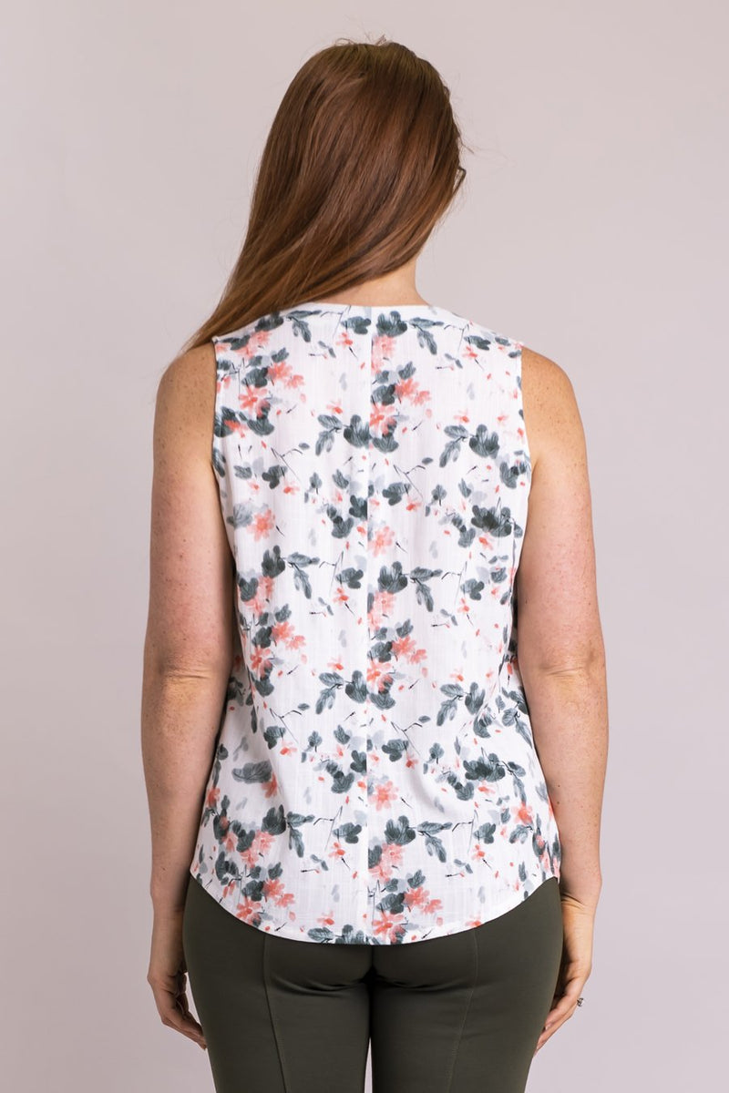Bailey Tank, Coral Whisp, Linen Bamboo- Final Sale