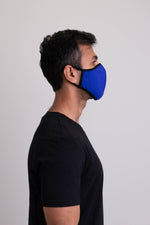 Unisex dark blue comfortable face mask made with natural bamboo fibers.