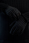 Bamboo Gloves, Blk/Grey Stripe