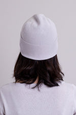 Women's ice grey toque bamboo cotton beanie hat.