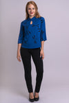Beijing Top, Sapphire Dragonfly, Linen Bamboo - Blue Sky Clothing Co