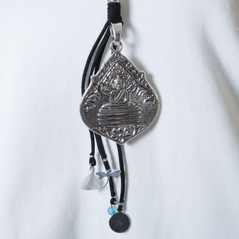 Necklace  Black/Aqua Buddha - Blue Sky Clothing Co