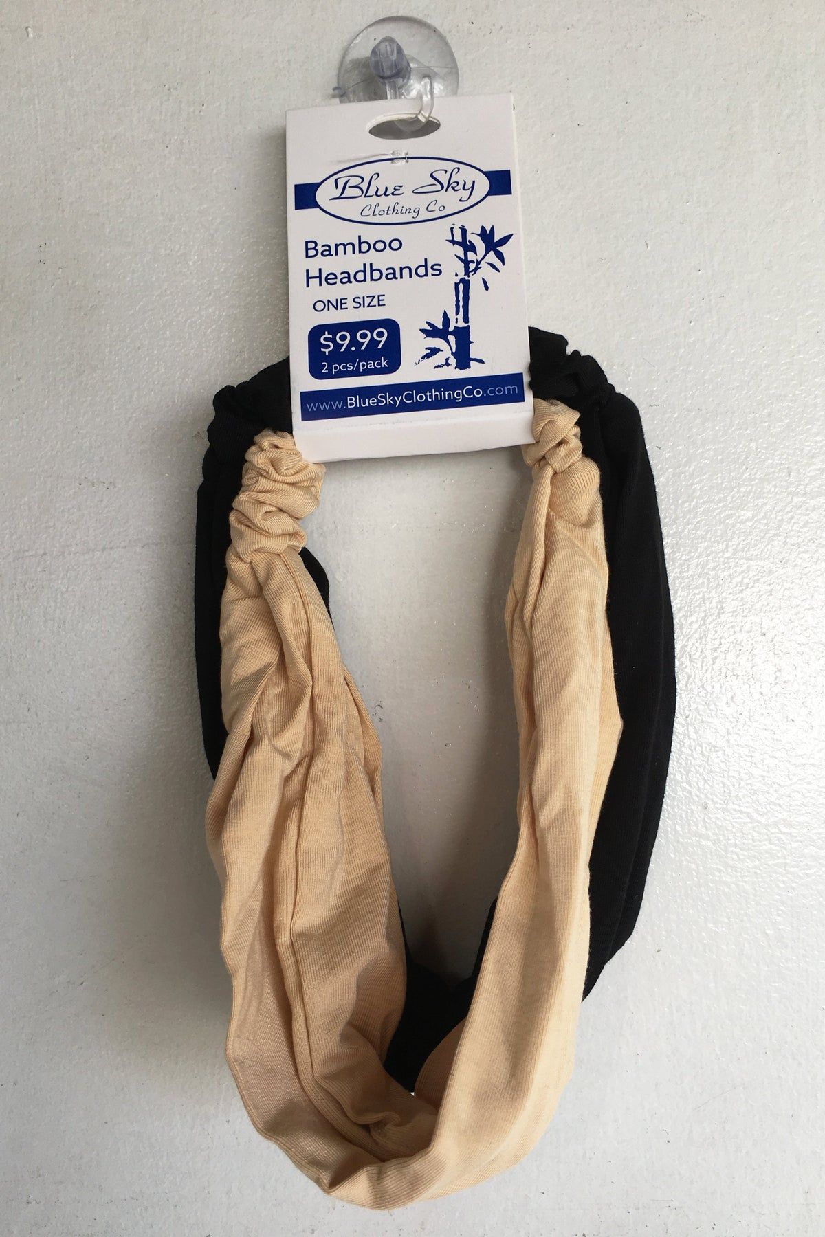 Bamboo Headbands, Black/Beige - Blue Sky Clothing Co