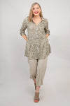 Celine 3/4 Top, Ginko, Linen Bamboo