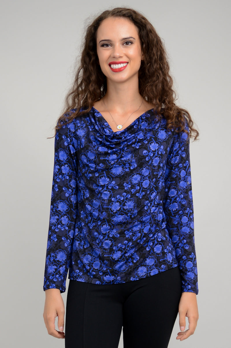 Charisse Long Sleeve Top, Snow Flower, Bamboo