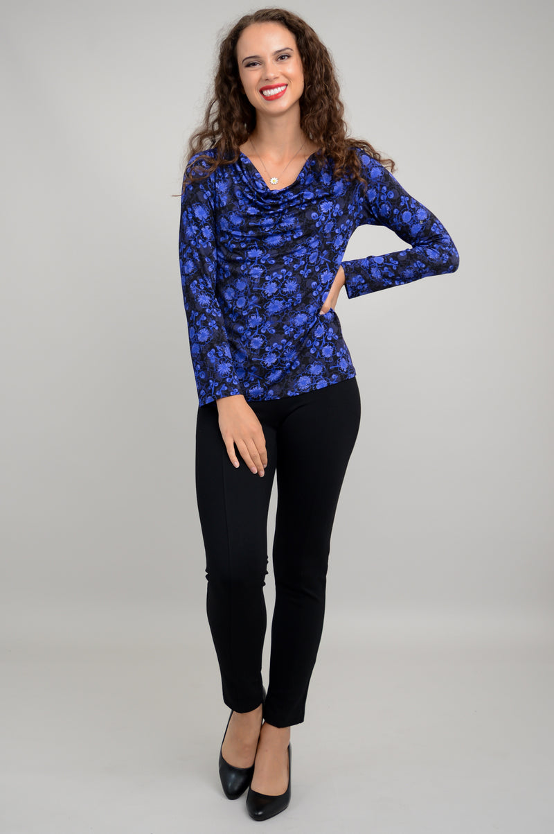 Charisse Long Sleeve Top, Snow Flower, Bamboo - Final Sale