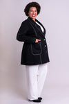 Cooper Jacket, Black/White, Cotton Stretch - Blue Sky Clothing Co