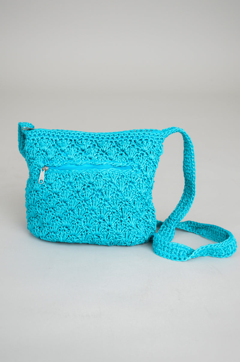 Crochet Bag, Turquoise