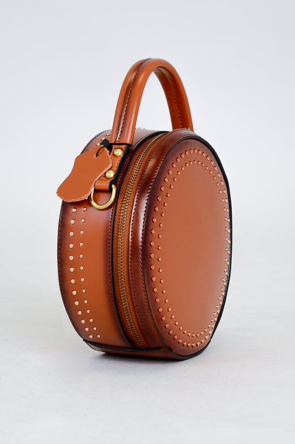 Caz Handbag, Tan, Leather