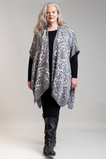Women's animal print long sleeveless cover-up or evening wrap lightweight shawl.
