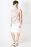 Dee Tank, Grey/Red Roses, Viscose - Blue Sky Clothing Co