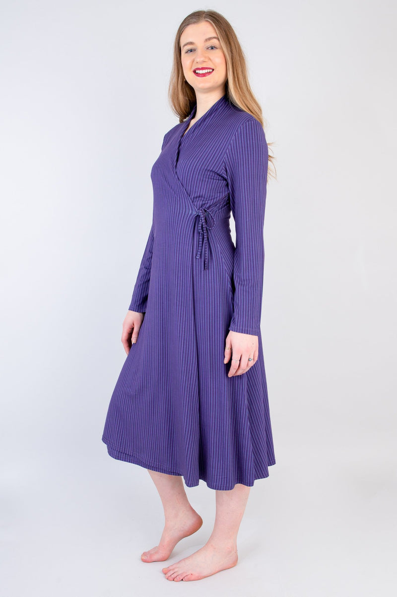 Desire Dress, Violet Stripes, Bamboo
