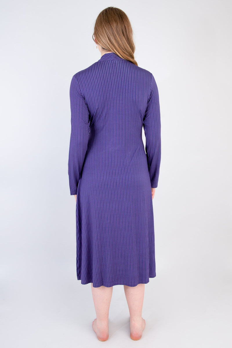 Desire Dress, Violet Stripes, Bamboo - Final Sale