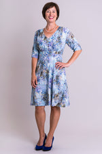 Emerson Dress, Blue Zest, Linen Bamboo - Blue Sky Clothing Co