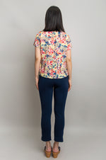 Esther Blouse, Tropical Vacation, Linen Bamboo - Final Sale