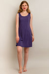 Evangeline Dress, Violet Stripes, Bamboo- Final Sale