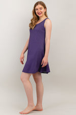 Evangeline Dress, Violet Stripes, Bamboo- Final Sale
