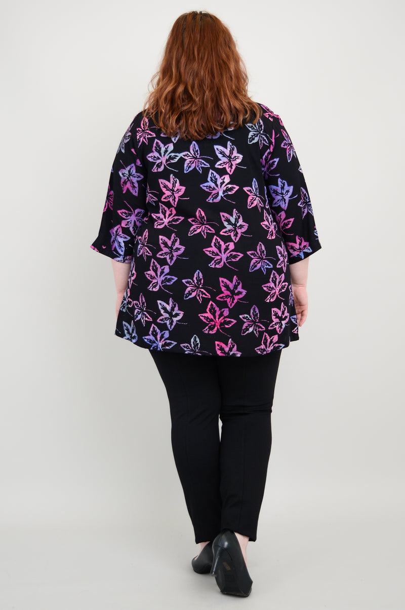 Evelyn Top, Pink Foliage - Final Sale