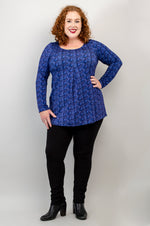 Franca Long Sleeve Top, Midnight Leaves, Bamboo